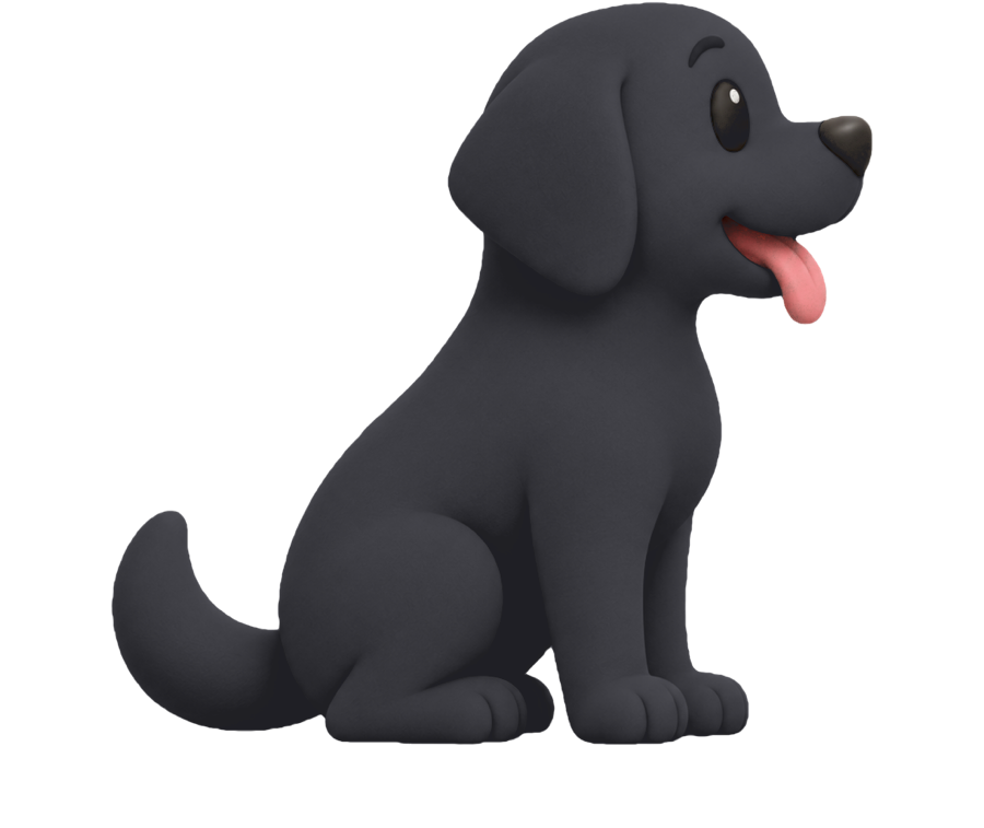A black clay dog